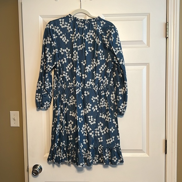 NWT Draper James floral popover dress in medium wash women’s L - Picture 2 of 4
